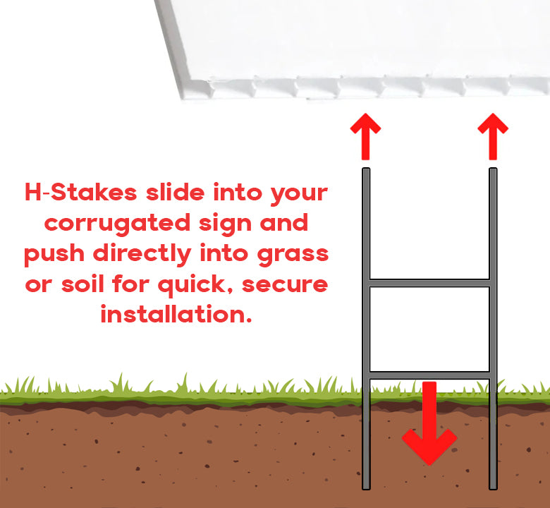 H-Stake for Corrugated Plastic Signs | Lawn Sign Stake