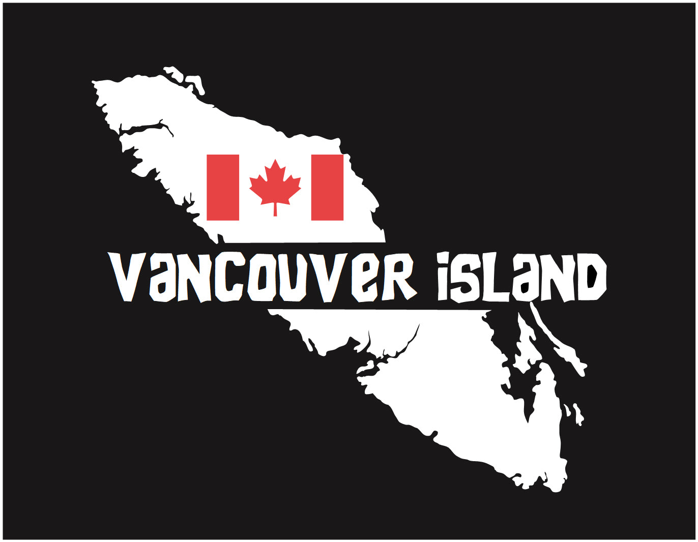 Vancouver Island With Canadian Flag
