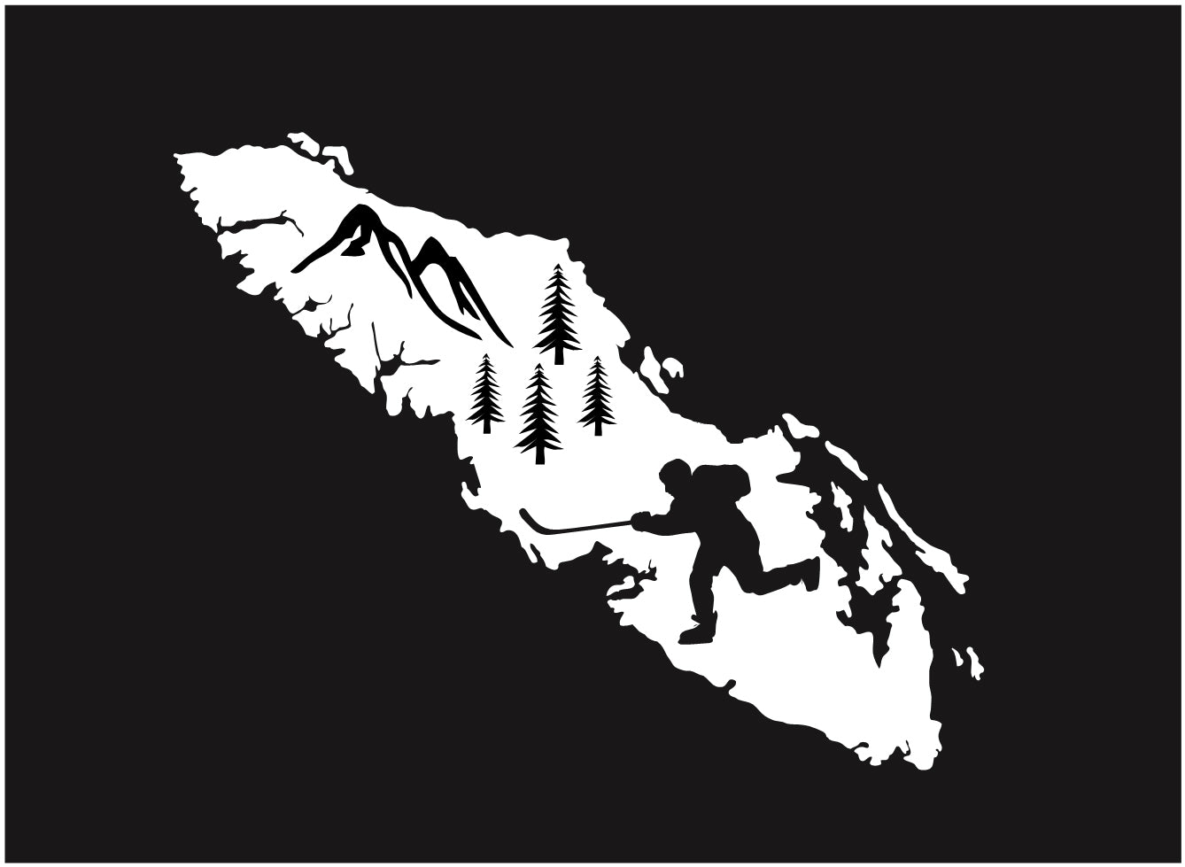 Mountain Hockey Player Inside Island Decal