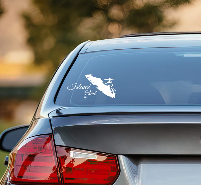 Yoga Girl on the Island - Island Girl Decal