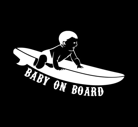 Hang Ten Baby On Board Decal