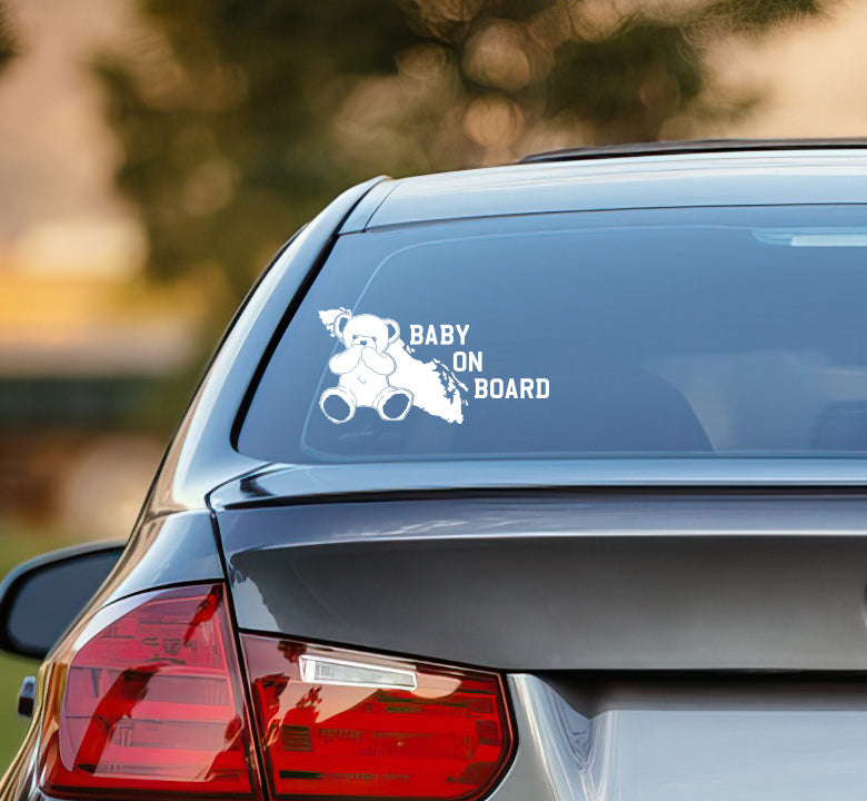 Baby On Board Kissing Teddy Island Decal