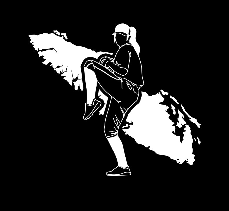 Baseball Pitcher Girl Island Decal