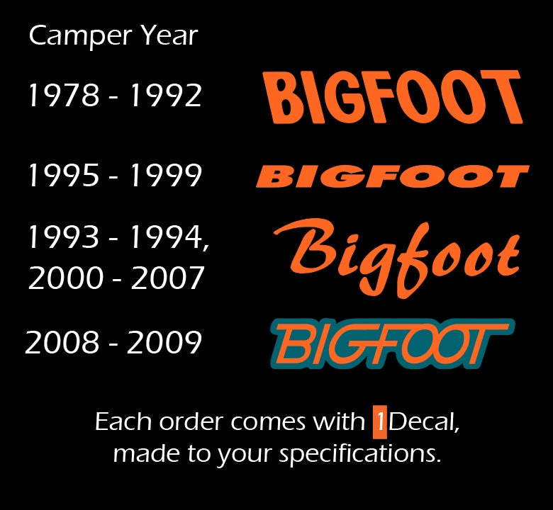 Bigfoot RV Camper Replacement Decals