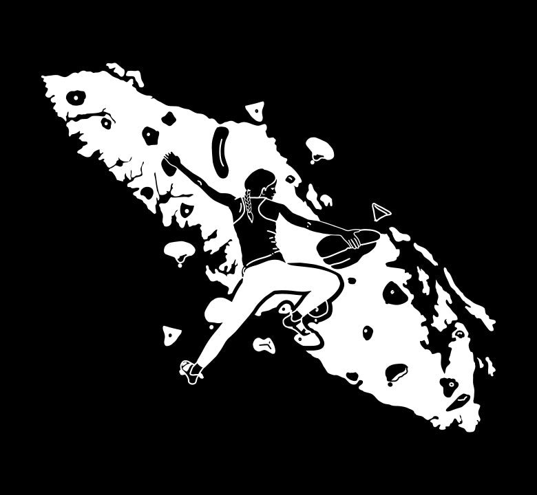 Bouldering Girl Island Decal
