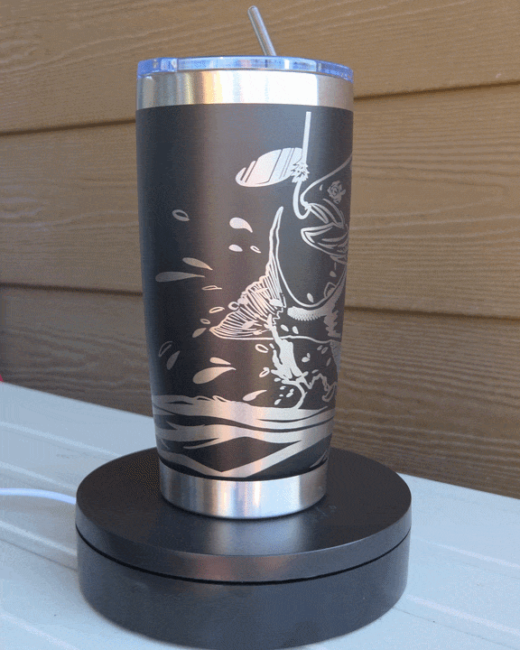 “Leaping Tyee” Chinook Salmon Fishing 20 oz. Tumbler – Customizable, Full Wrap Engraved