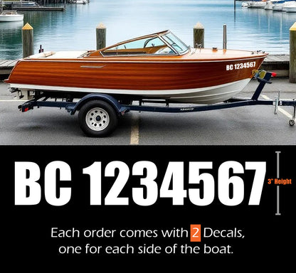 Custom Boat Licensing Numbers