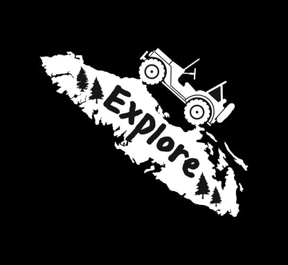 Explore Wilderness Jeep Island Decal
