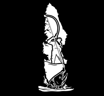 Salmon & Waders Catch Vertical Island Decal