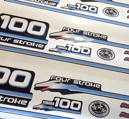 Yamaha 100 HP Four Stroke 2000 Outboard Decals | Reproduction Kit