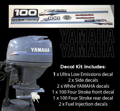 Yamaha 100 HP Four Stroke 2000 Outboard Decals | Reproduction Kit