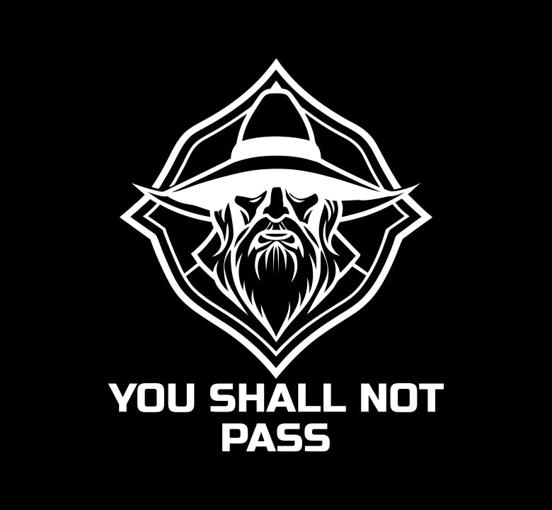 You Shall Not Pass Bordered Wizard Decal