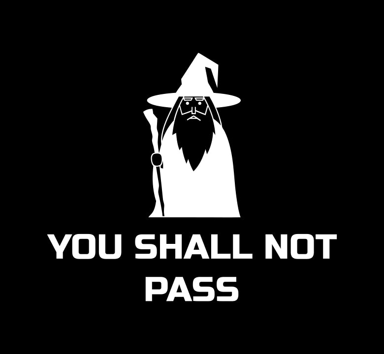You Shall Not Pass Cartoon Wizard Decal