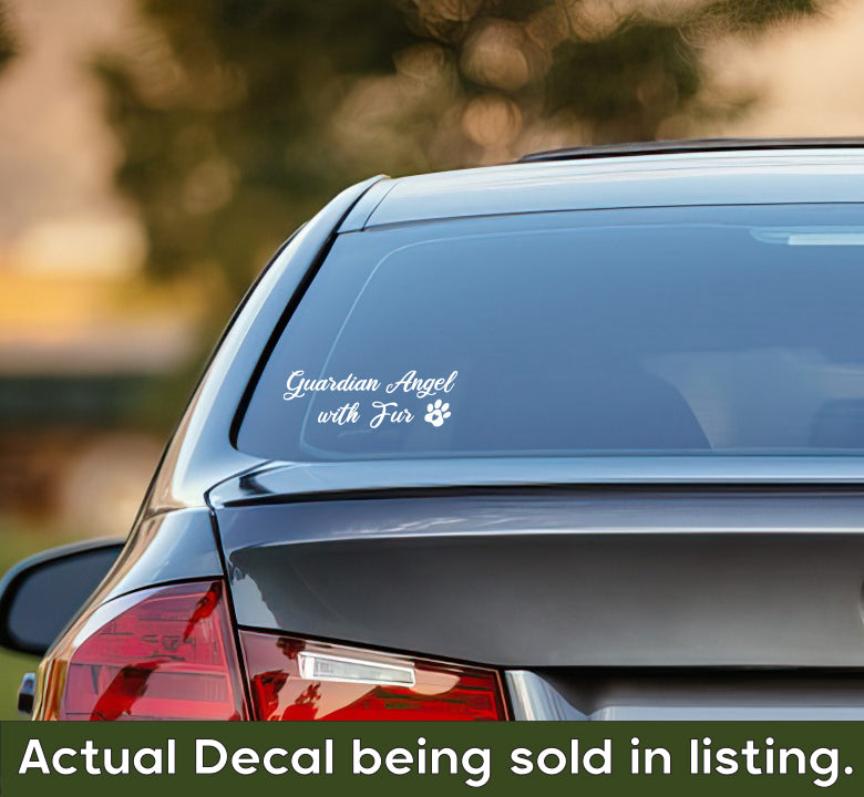 Guardian Angel with Fur - Pet Memorial Decal