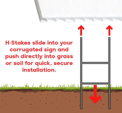 H-Stake for Corrugated Plastic Signs | Lawn Sign Stake