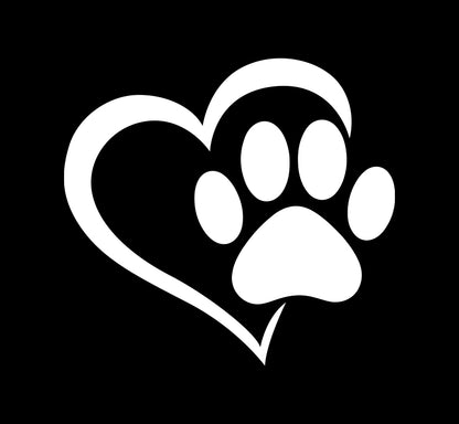 Classic Heart & Pawprint - Pet Decal