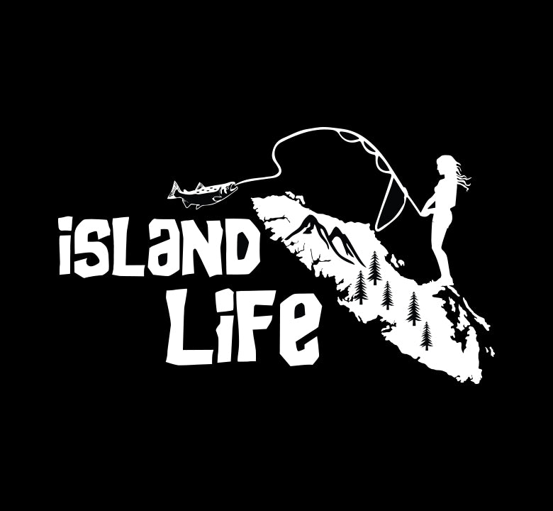 Angler Girl Catching Salmon - Island Life