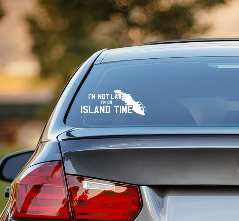 I'm Not Late Island Silhouette - Island Time Decal