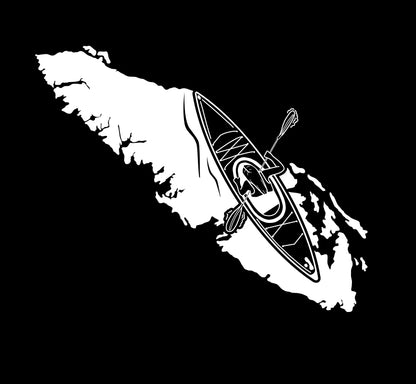 Kayaker Girl from Above Island Decal