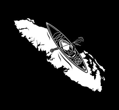 Kayaker from Above Island Decal