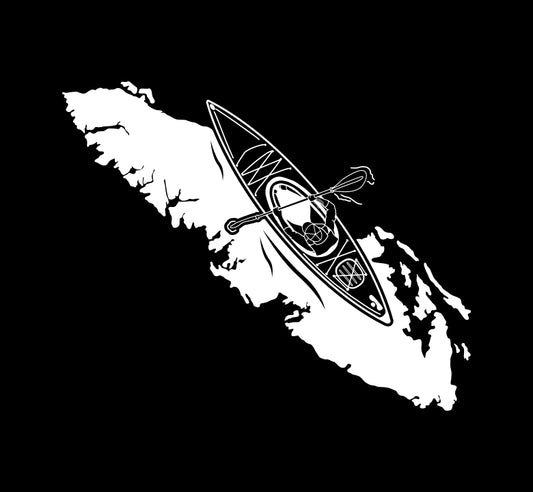 Kayaker from Above Island Decal
