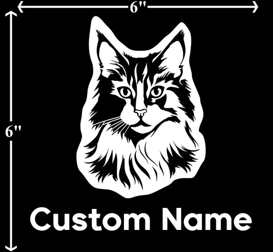 Maine Coon Cat - Customizable Pet Decal