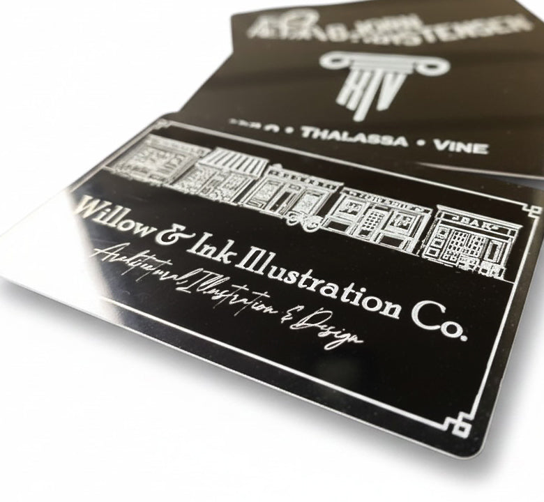 Lightweight Metal Business Cards – Engraved