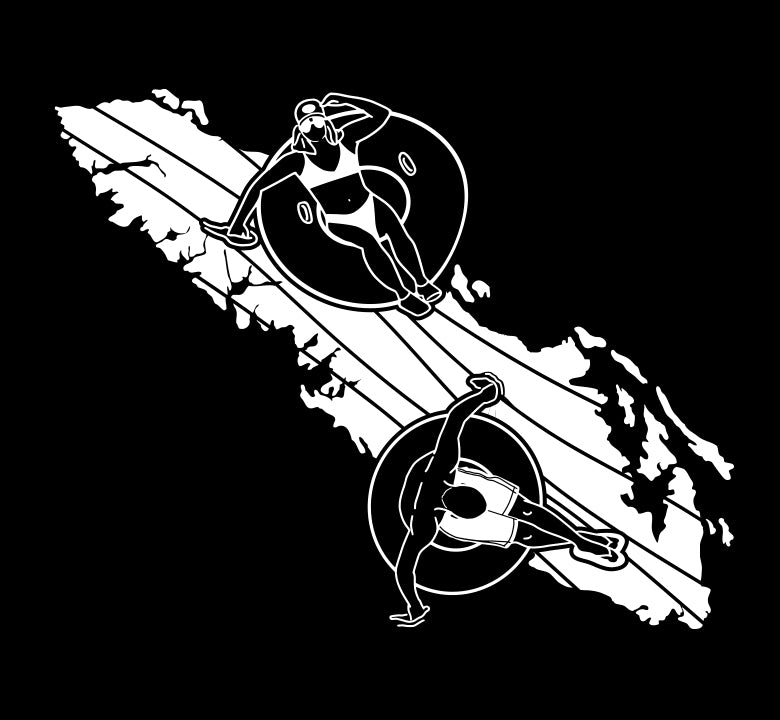 Couple River Tubing from Above Island Decal