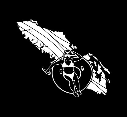 Girl River Tubing from Above Island Decal