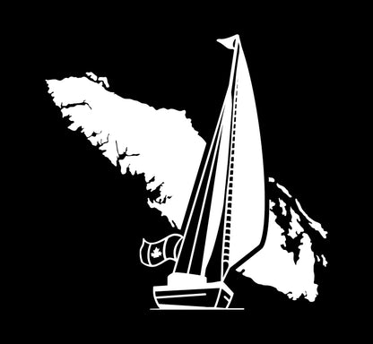 Canadian Sailboat Island Decal