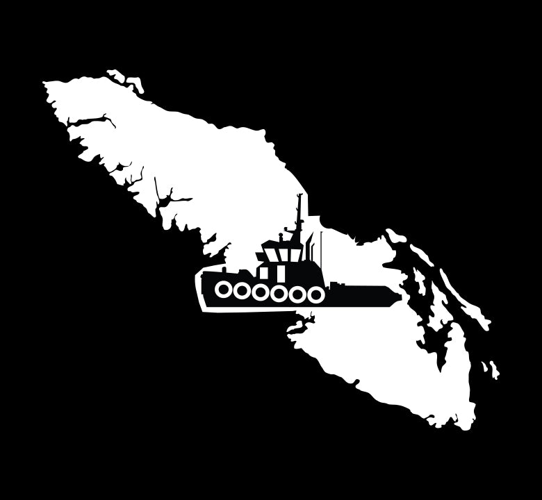 Tugboat Silhouette Island Decal