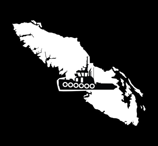 Tugboat Silhouette Island Decal