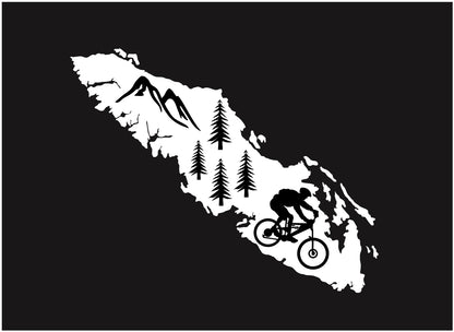 Forest Mountain Biker Inside Island Decal