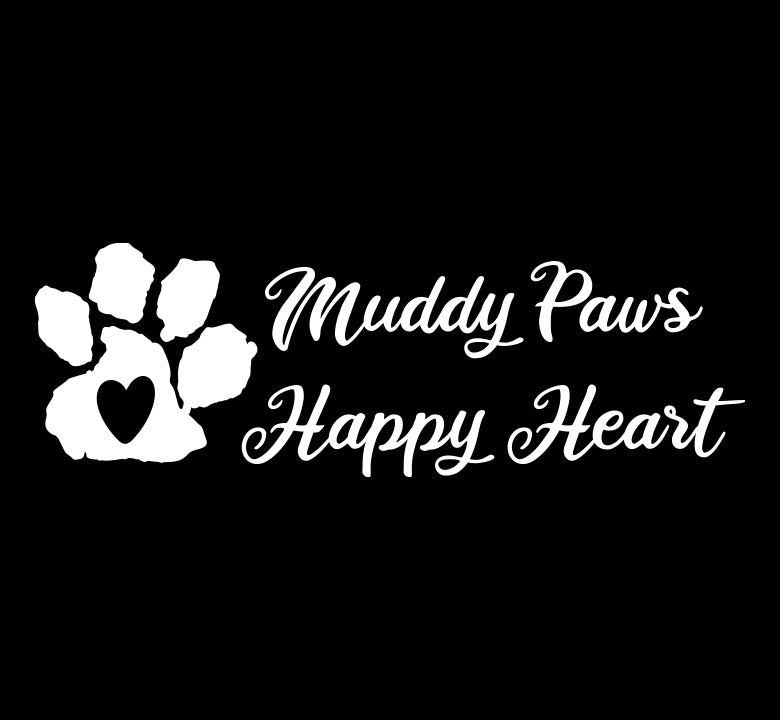 Muddy Paws Happy Heart - Pet Decal